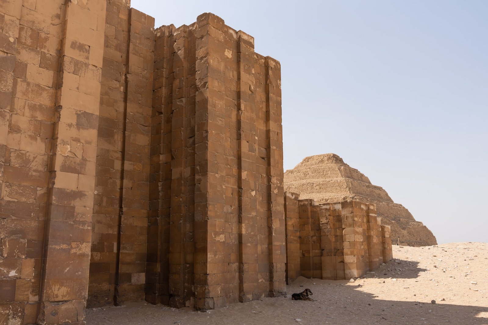 Architectural complex with pyramids in a necropolis in Egypt