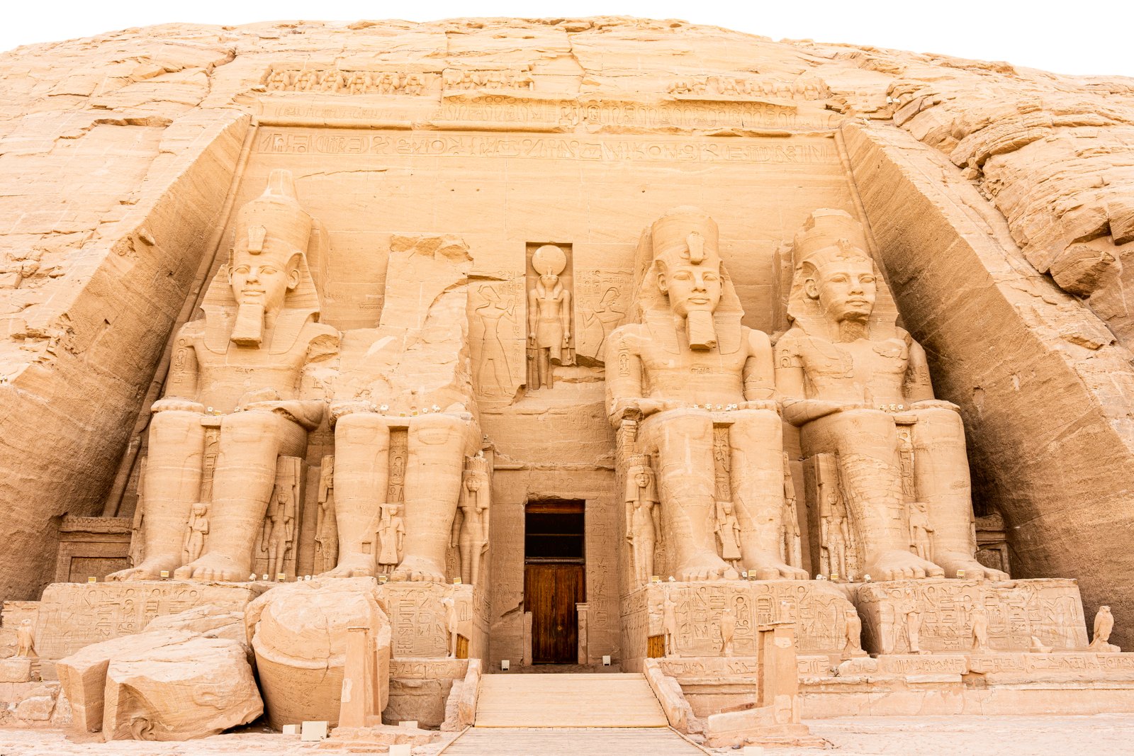 Entrance and door of the temple in Abu Simbel