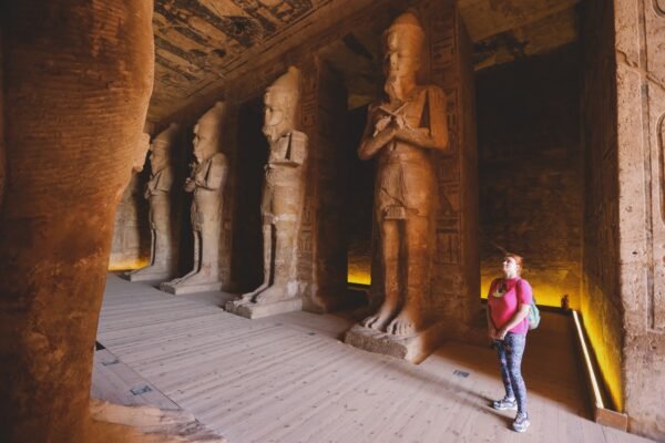 Woman in Abu Simbel temple, Egypt